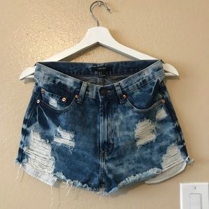 Acid wash shorts